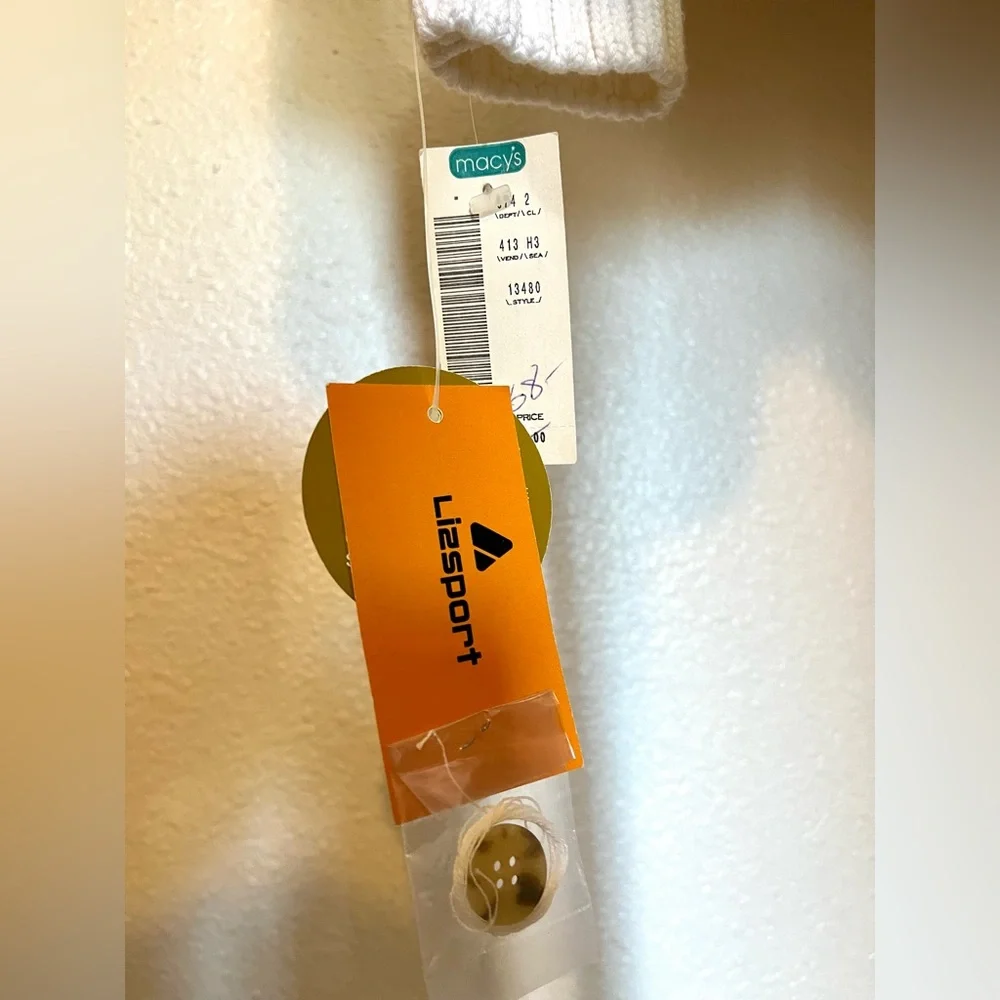 NWT M White Knit Cardigan Sweater - Picture 8 of 9